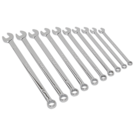Sealey AK6310 10pc Extra-Long Combination Spanner Set