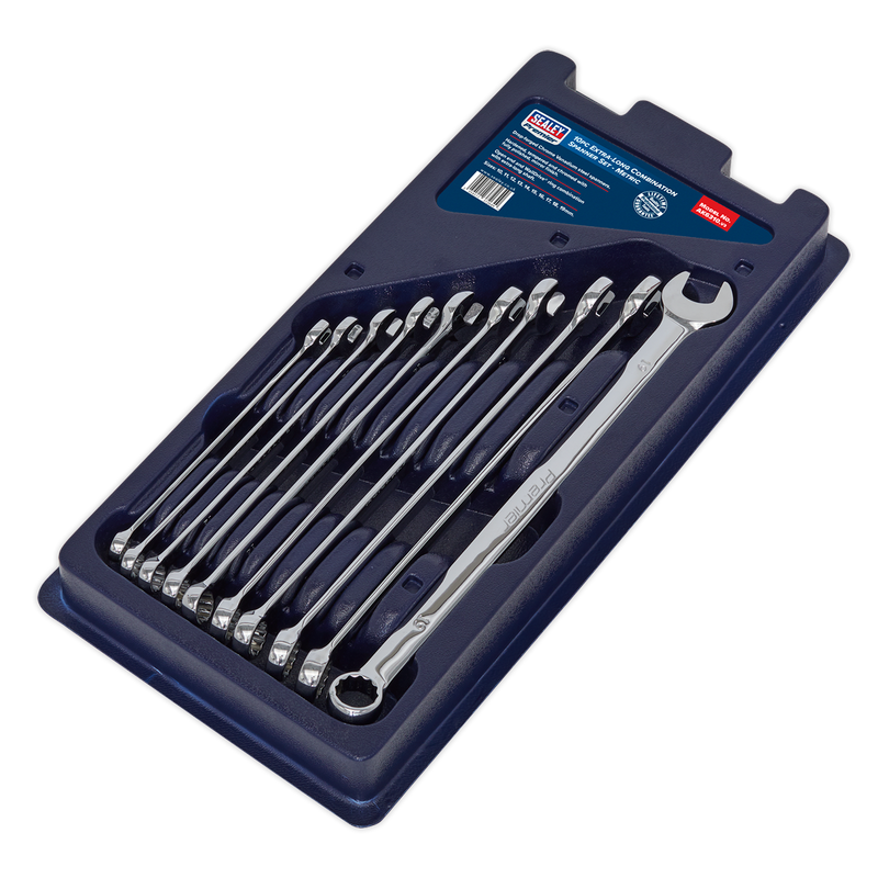 Sealey AK6310 10pc Extra-Long Combination Spanner Set