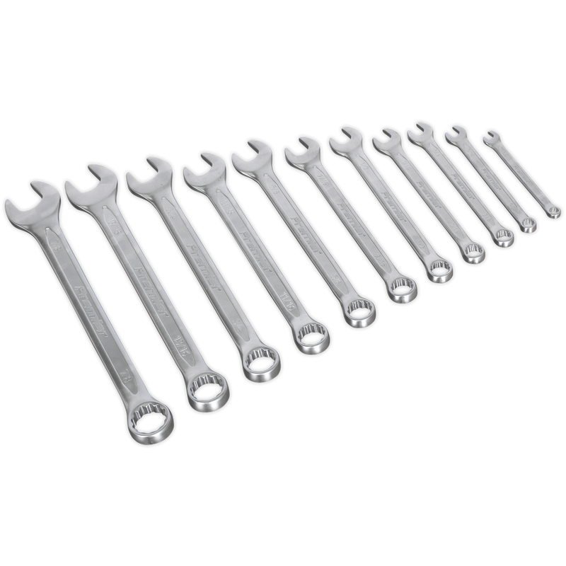 Sealey AK63254 11pc Combination Spanner Set - Imperial