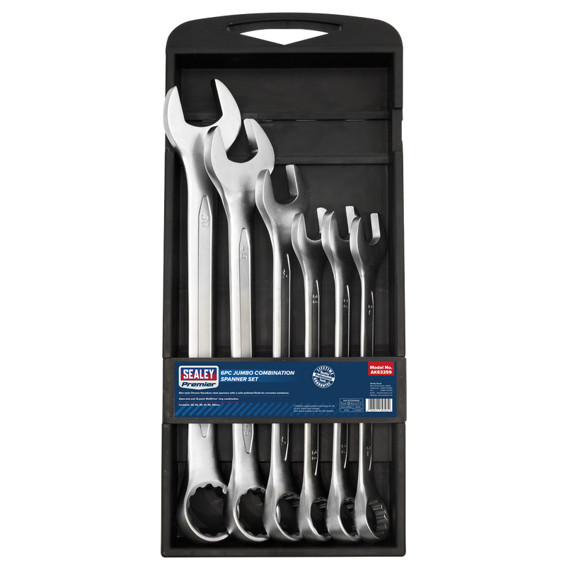 Sealey AK63259 6pc Super Jumbo Combination Spanner Set