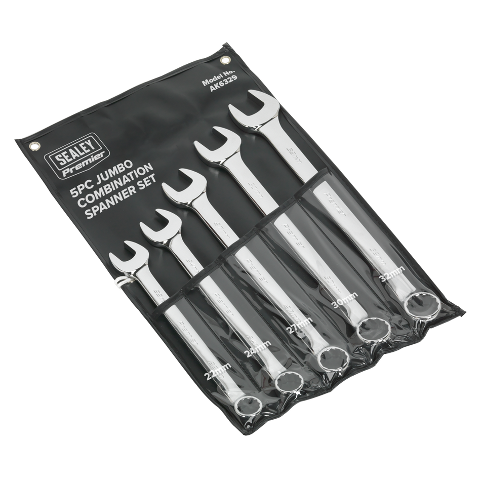 Sealey AK6329 5pc Jumbo Combination Spanner Set