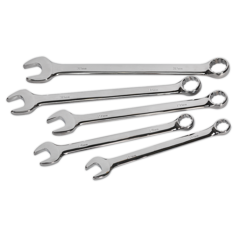 Sealey AK6329 5pc Jumbo Combination Spanner Set