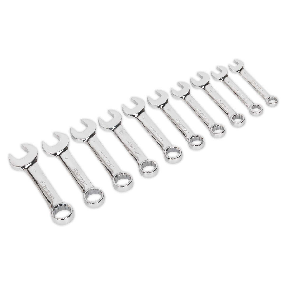 Sealey AK633 10pc Stubby Combination Spanner Set