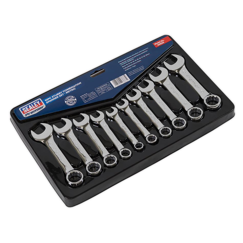 Sealey AK633 10pc Stubby Combination Spanner Set