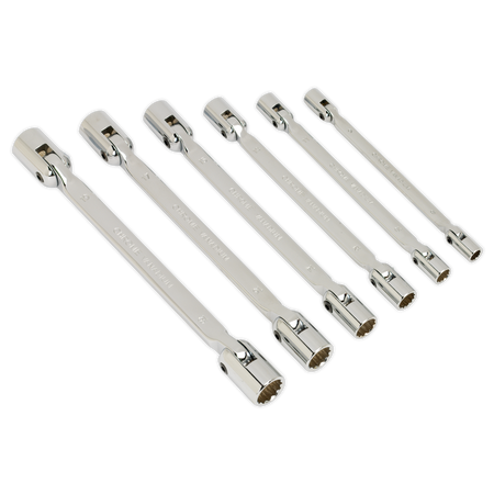 Sealey AK635 6pc Double Flexi-Head Socket Spanner Set