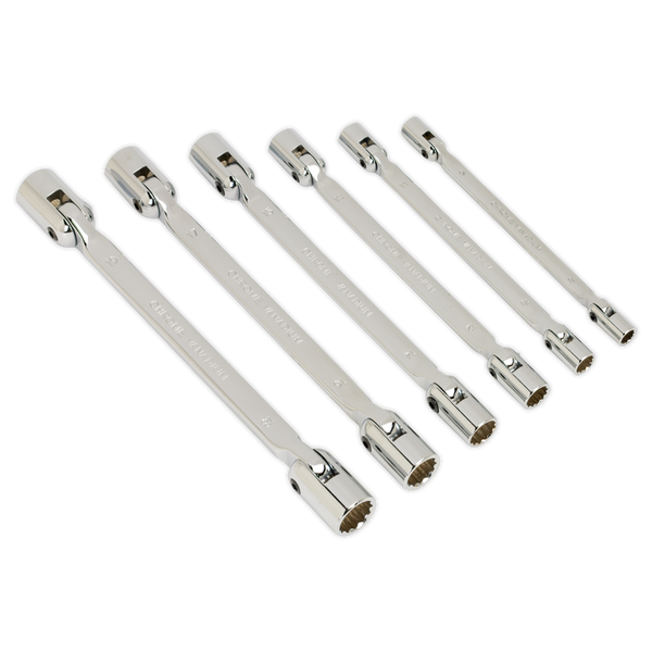 Sealey AK635 6pc Double Flexi-Head Socket Spanner Set