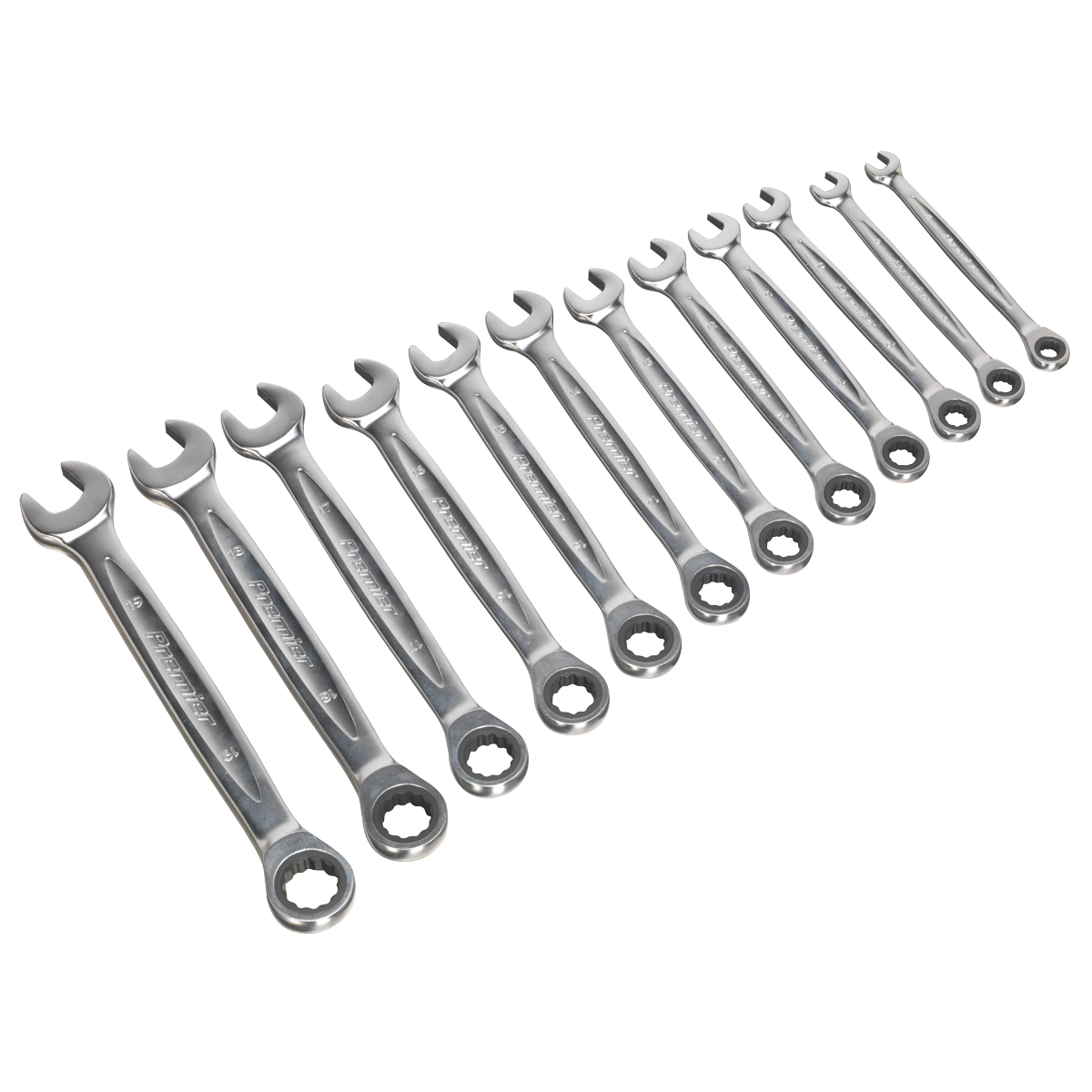 Sealey AK63922 12pc Ratchet Combination Spanner Set - Platinum Series