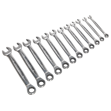 Sealey AK63922 12pc Ratchet Combination Spanner Set - Platinum Series