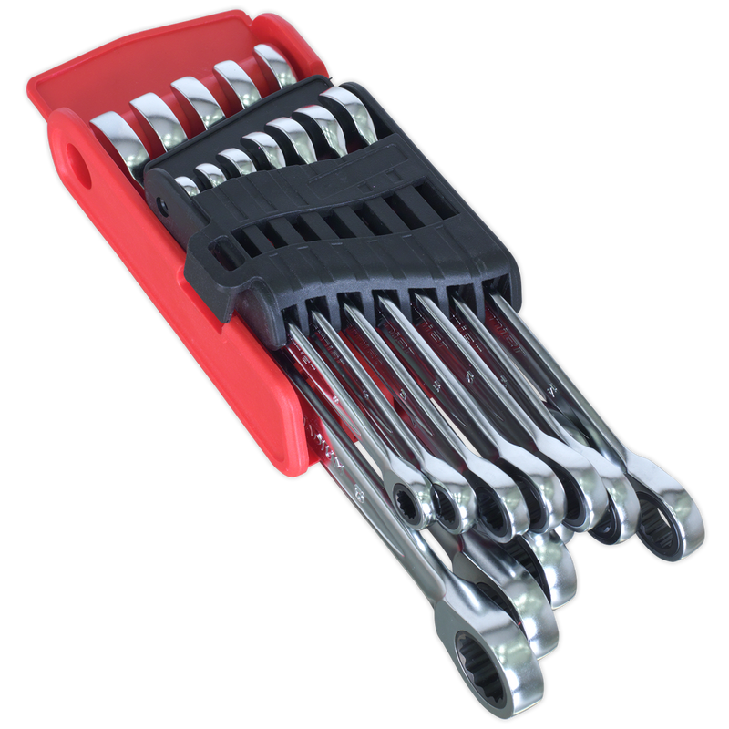 Sealey AK63922 12pc Ratchet Combination Spanner Set - Platinum Series