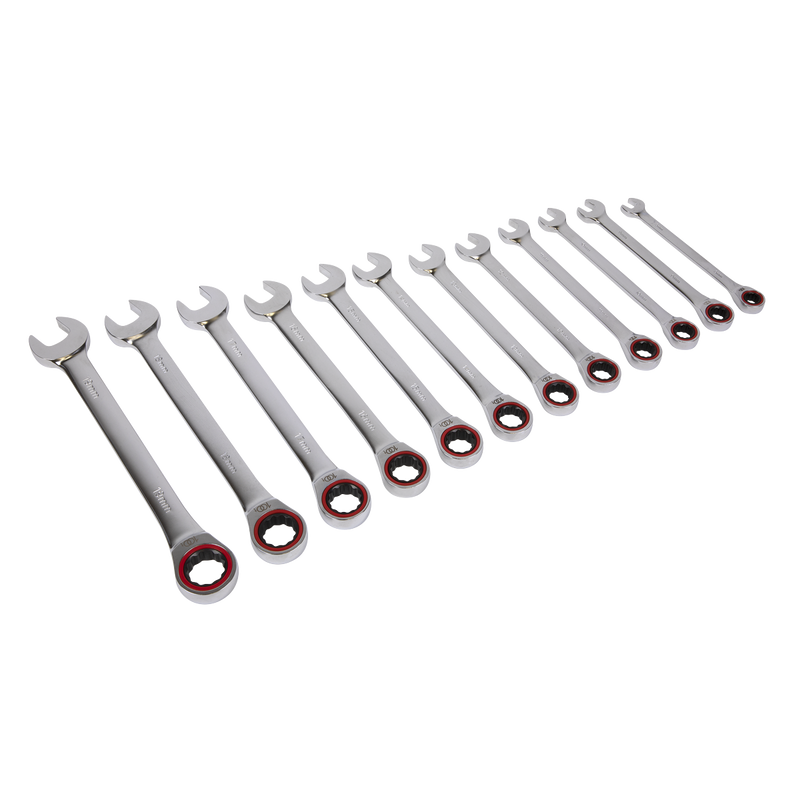 Sealey AK63940 12pc Combination Ratchet Spanner Set - Platinum Series