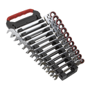 Sealey AK63942 12pc Flexi-Head Ratchet Combination Spanner Set - Platinum Series