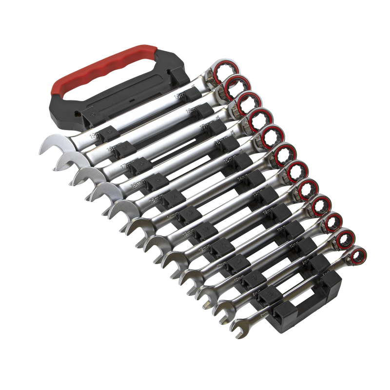 Sealey AK63944 12pc Reversible Combination Ratchet Spanner Set - Platinum Series