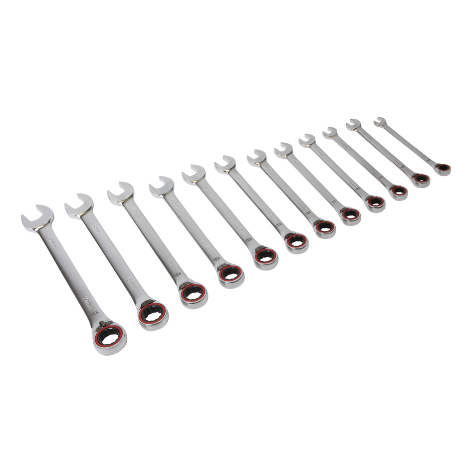 Sealey AK63944 12pc Reversible Combination Ratchet Spanner Set - Platinum Series