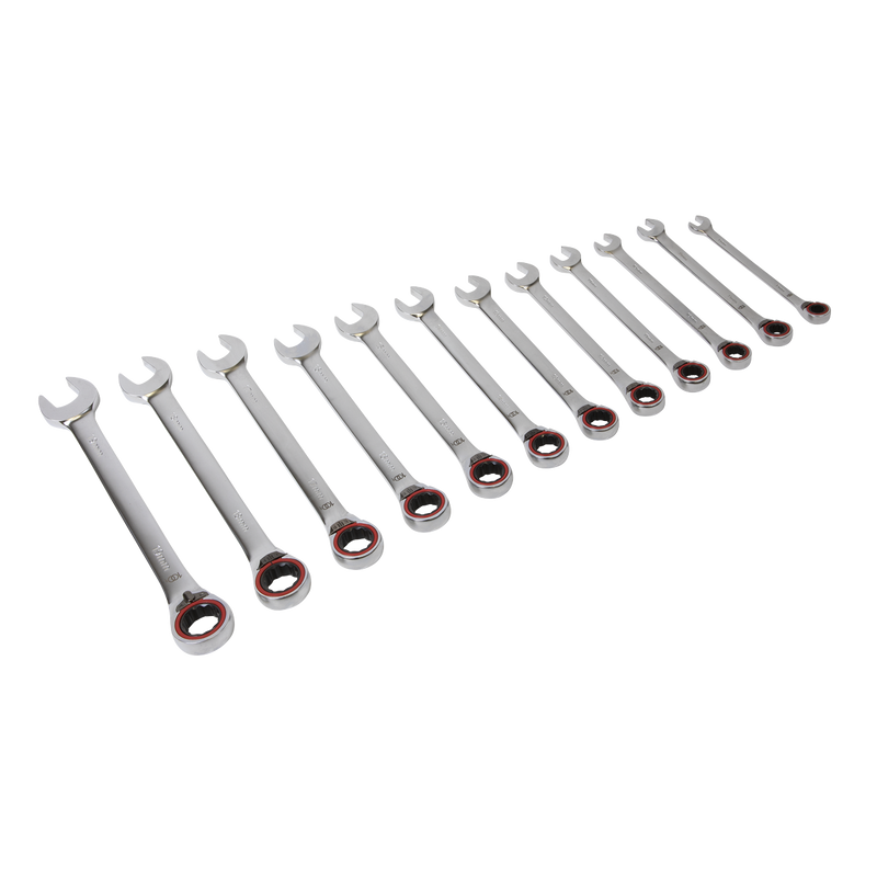 Sealey AK63944 12pc Reversible Combination Ratchet Spanner Set - Platinum Series