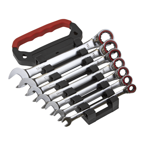Sealey AK63945 7pc Reversible Combination Ratchet Spanner Set - Platinum Series