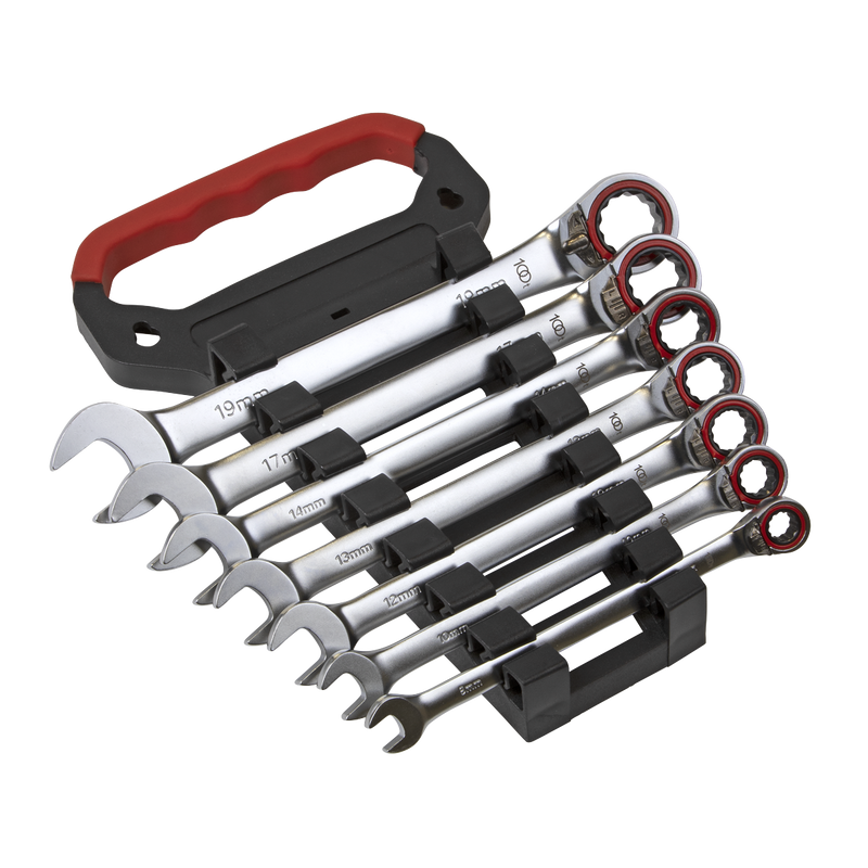 Sealey AK63945 7pc Reversible Combination Ratchet Spanner Set - Platinum Series