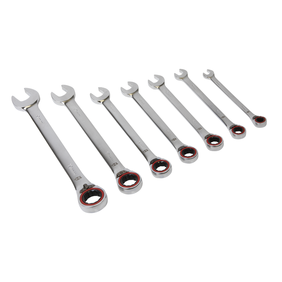 Sealey AK63945 7pc Reversible Combination Ratchet Spanner Set - Platinum Series