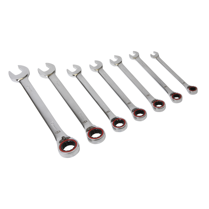 Sealey AK63945 7pc Reversible Combination Ratchet Spanner Set - Platinum Series