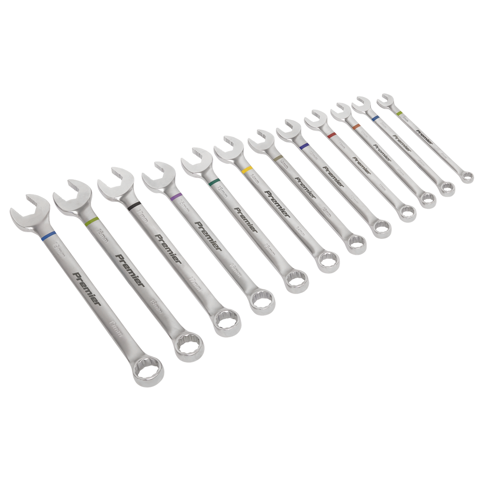 Sealey AK63950 Combination Spanner Set Anti-Slip 12pc Metric - Platinum Series