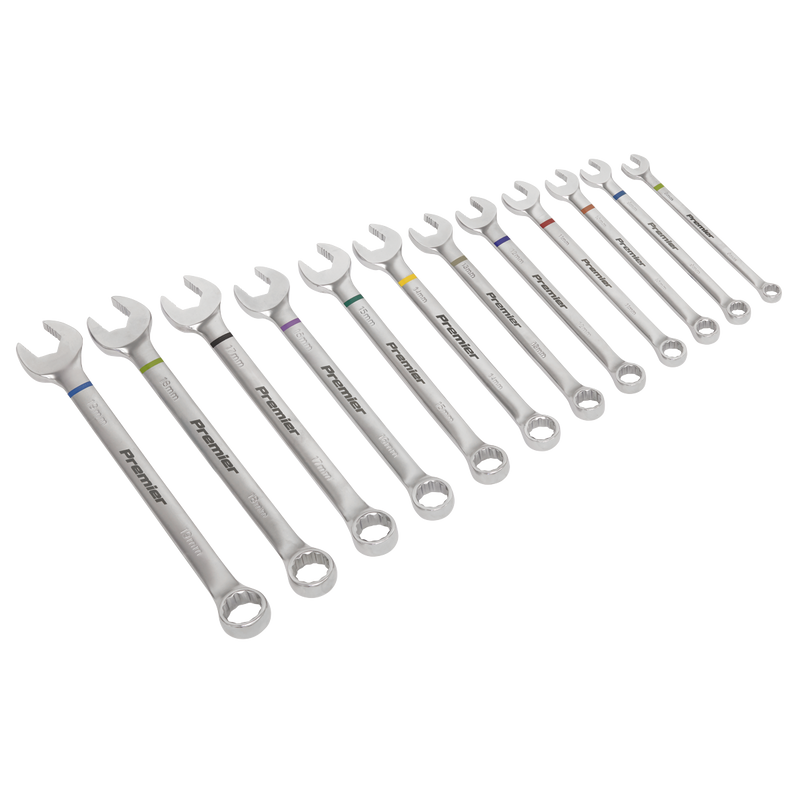 Sealey AK63950 Combination Spanner Set Anti-Slip 12pc Metric - Platinum Series