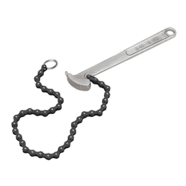 Sealey AK6409 Oil Filter Chain Wrench 60-140mm Capacity