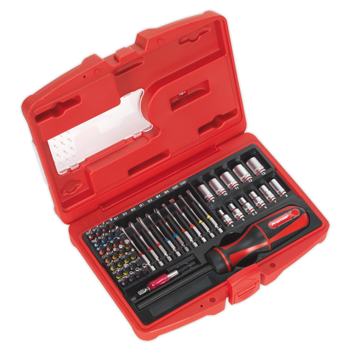 Sealey AK64903 51pc Fine Tooth Ratchet Screwdriver Socket & Bit Set