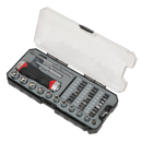 Sealey AK64905 38pc Fine Tooth Ratchet Screwdriver Socket & Bit Set