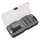 Sealey AK64905 38pc Fine Tooth Ratchet Screwdriver Socket & Bit Set