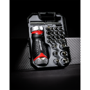 Sealey AK64906 24pc Fine Tooth Stubby Ratchet Screwdriver Socket & Bit Set