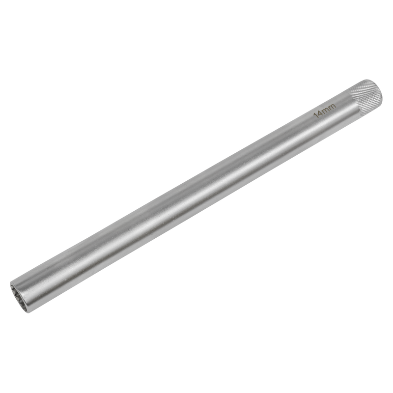 Sealey AK6551 14mm 3/8"Sq Drive 12-Point Magnetic Spark Plug Socket 250mm Long