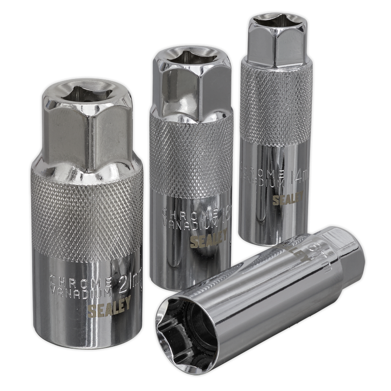 Sealey AK6556 4pc 3/8"Sq Drive Spark Plug Socket Set