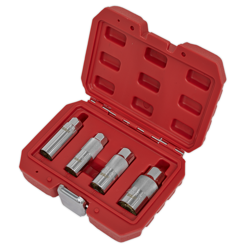 Sealey AK65561 4pc 3/8"Sq Drive Spark Plug Socket Set - Magnetic