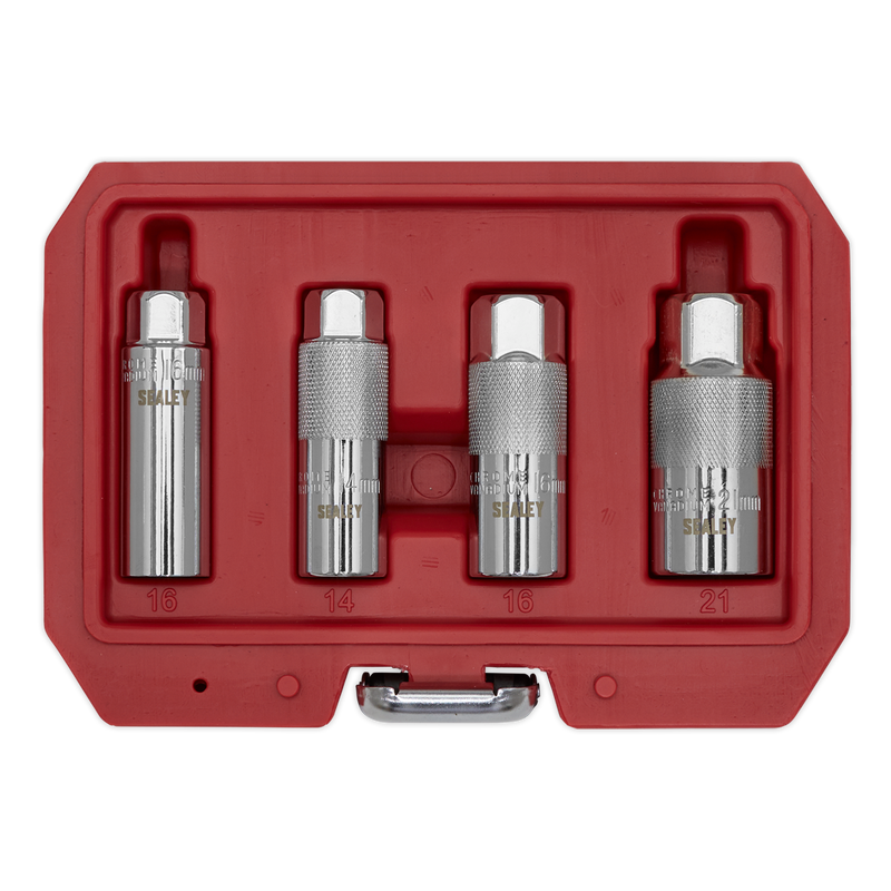 Sealey AK65561 4pc 3/8"Sq Drive Spark Plug Socket Set - Magnetic