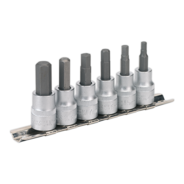Sealey AK656 6pc 3/8"Sq Drive Hex Key Socket Bit Set