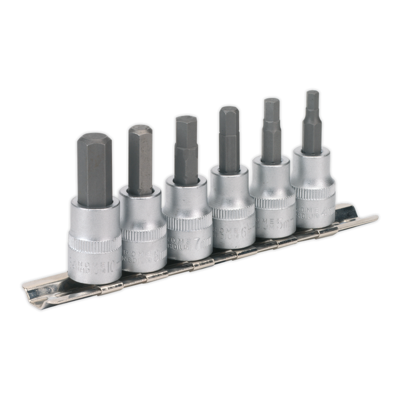 Sealey AK656 6pc 3/8"Sq Drive Hex Key Socket Bit Set