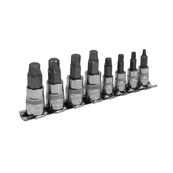 Sealey AK65600 8pc 1/4" & 3/8"Sq Drive Lock¬¨¬®‚Äö√ë¬¢ Hex Socket Bit Set