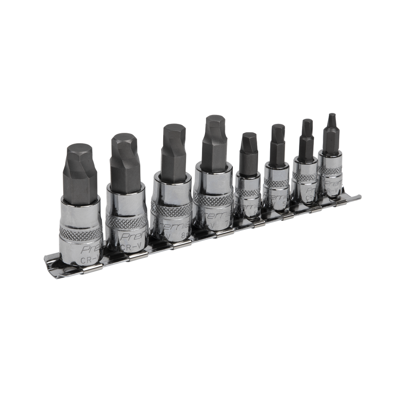 Sealey AK65600 8pc 1/4" & 3/8"Sq Drive Lock¬¨¬®‚Äö√ë¬¢ Hex Socket Bit Set