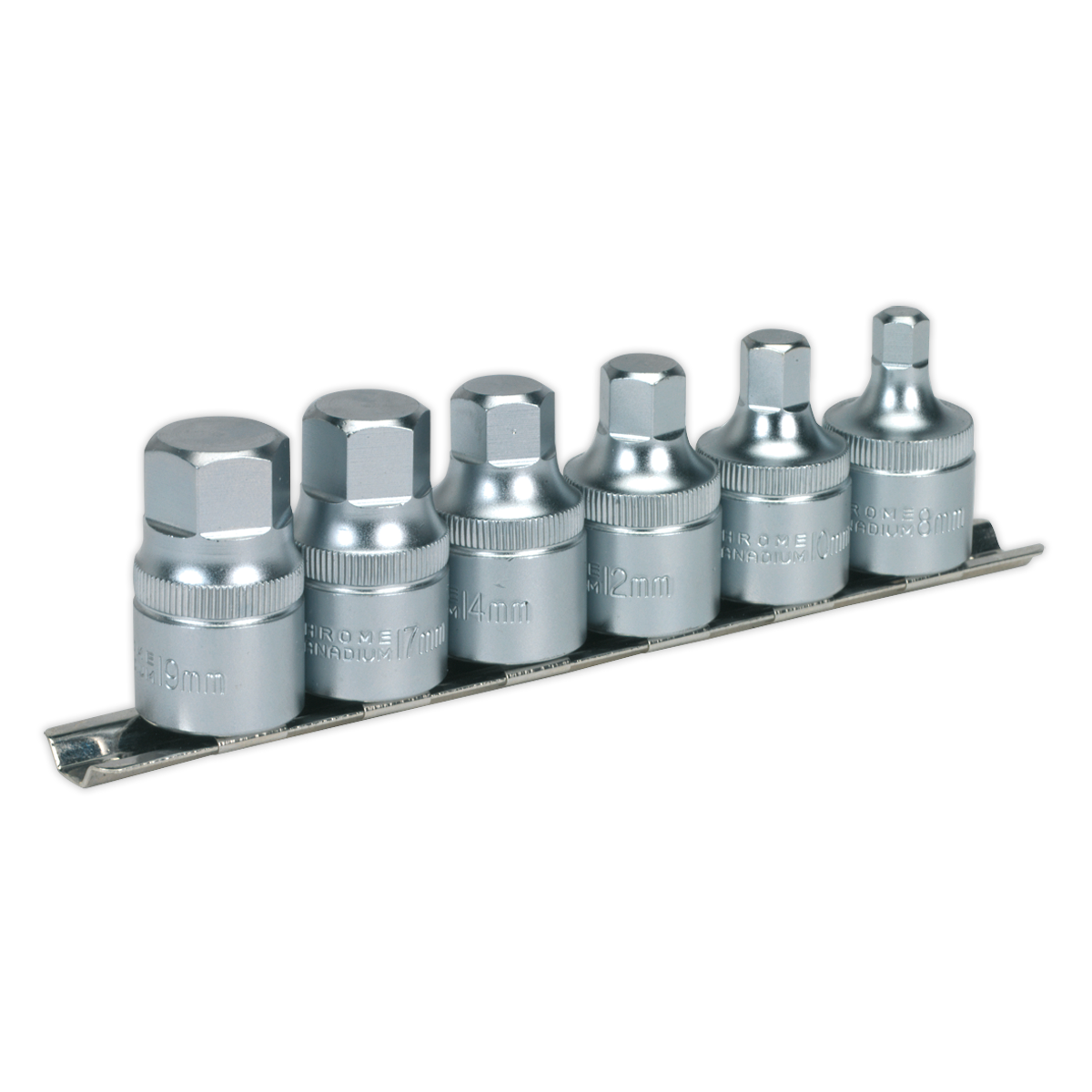 Sealey AK6561 6pc 1/2"Sq Drive Stubby Hex Socket Bit Set