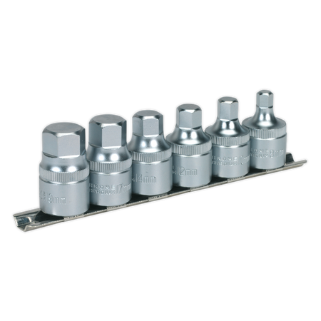 Sealey AK6561 6pc 1/2"Sq Drive Stubby Hex Socket Bit Set