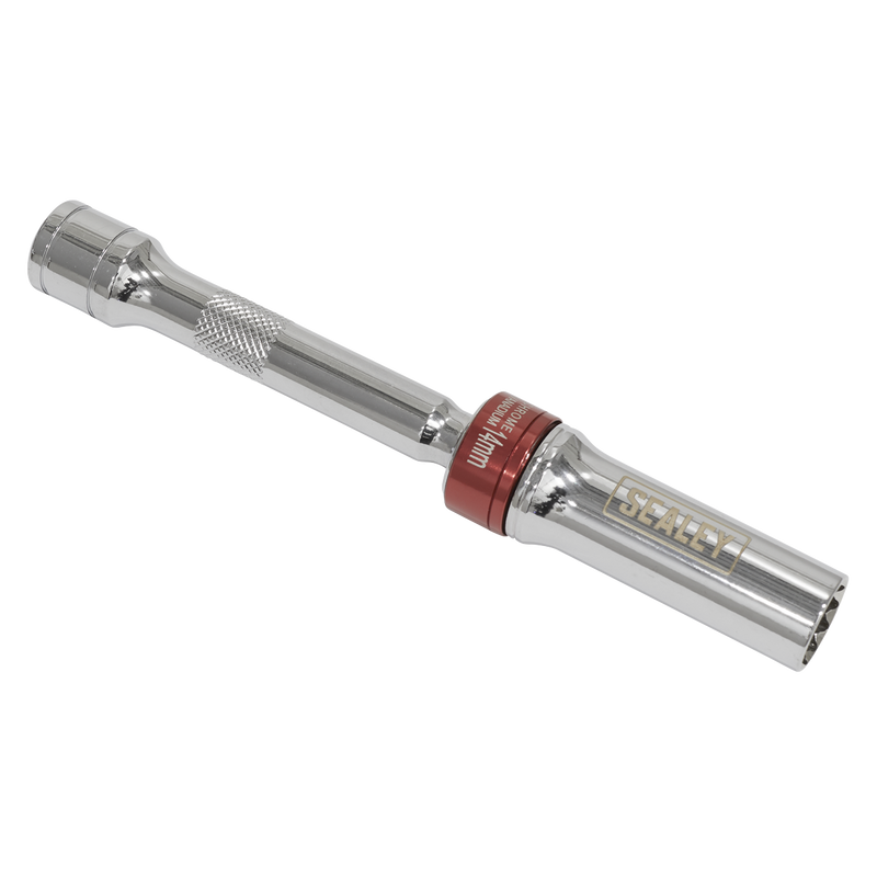 Sealey AK6570 14mm 3/8"Sq Drive 12-Point Spark Plug Socket with Universal Joint 150mm
