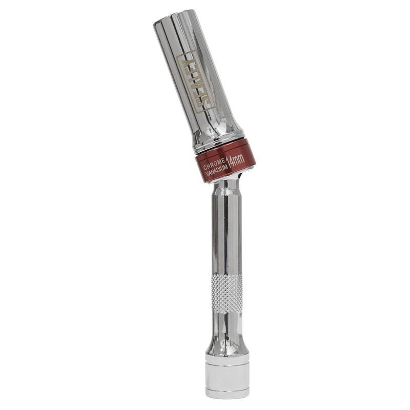 Sealey AK6570 14mm 3/8"Sq Drive 12-Point Spark Plug Socket with Universal Joint 150mm