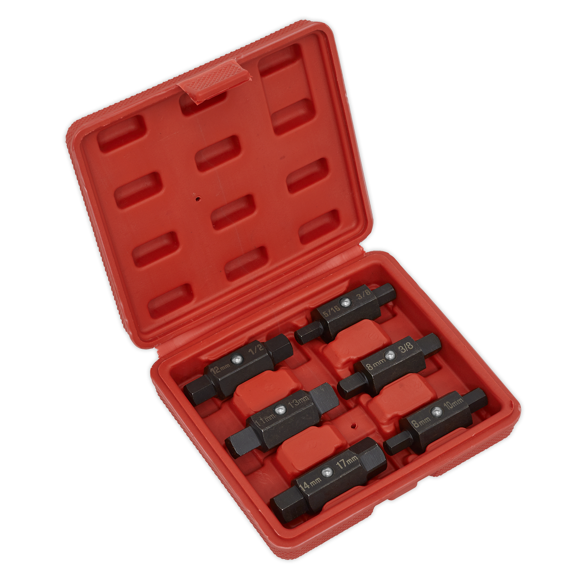 Sealey AK658 6pc Double End Oil Drain Plug Key Set
