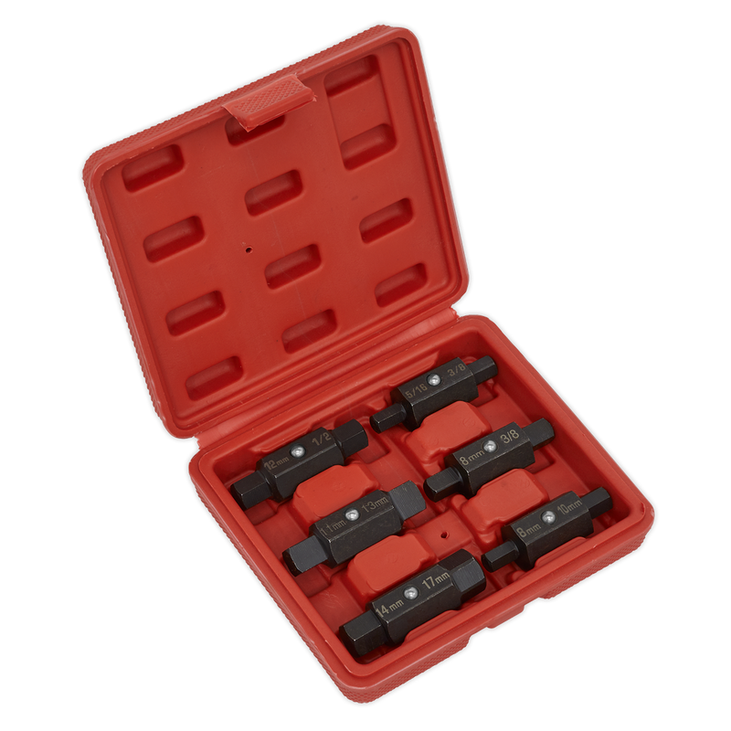 Sealey AK658 6pc Double End Oil Drain Plug Key Set
