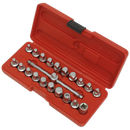 Sealey AK6586 21pc 3/8"Sq Drive Oil Drain Plug Key Set