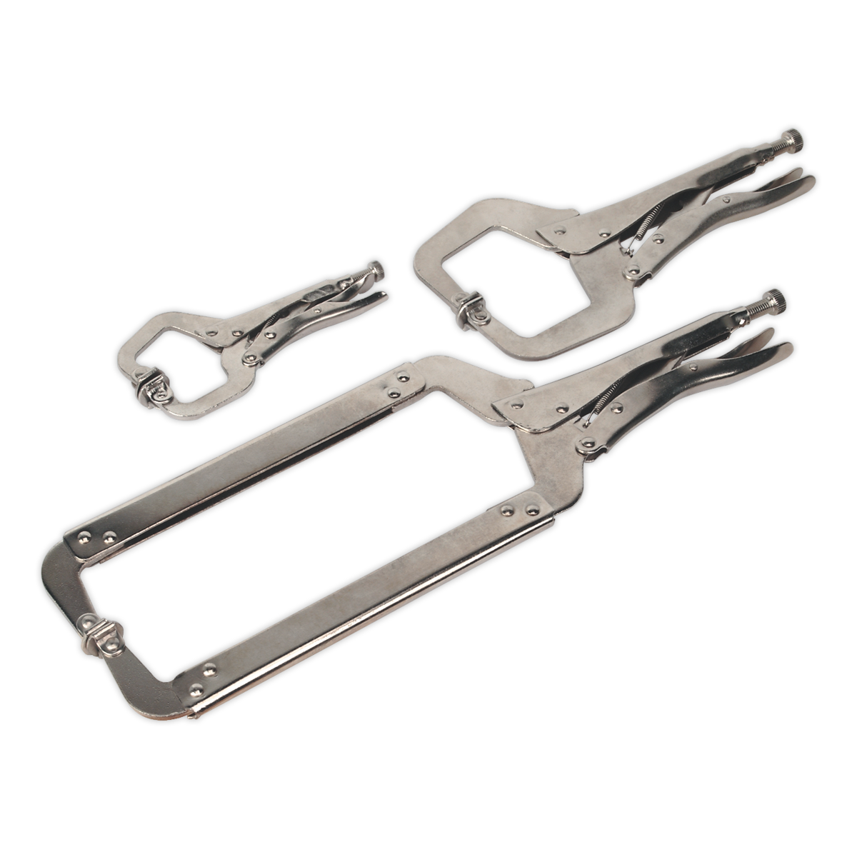 Sealey AK66 3pc Locking 'C' Clamp Set