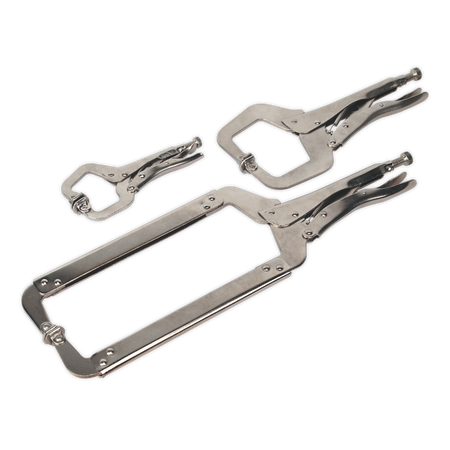 Sealey AK66 3pc Locking 'C' Clamp Set