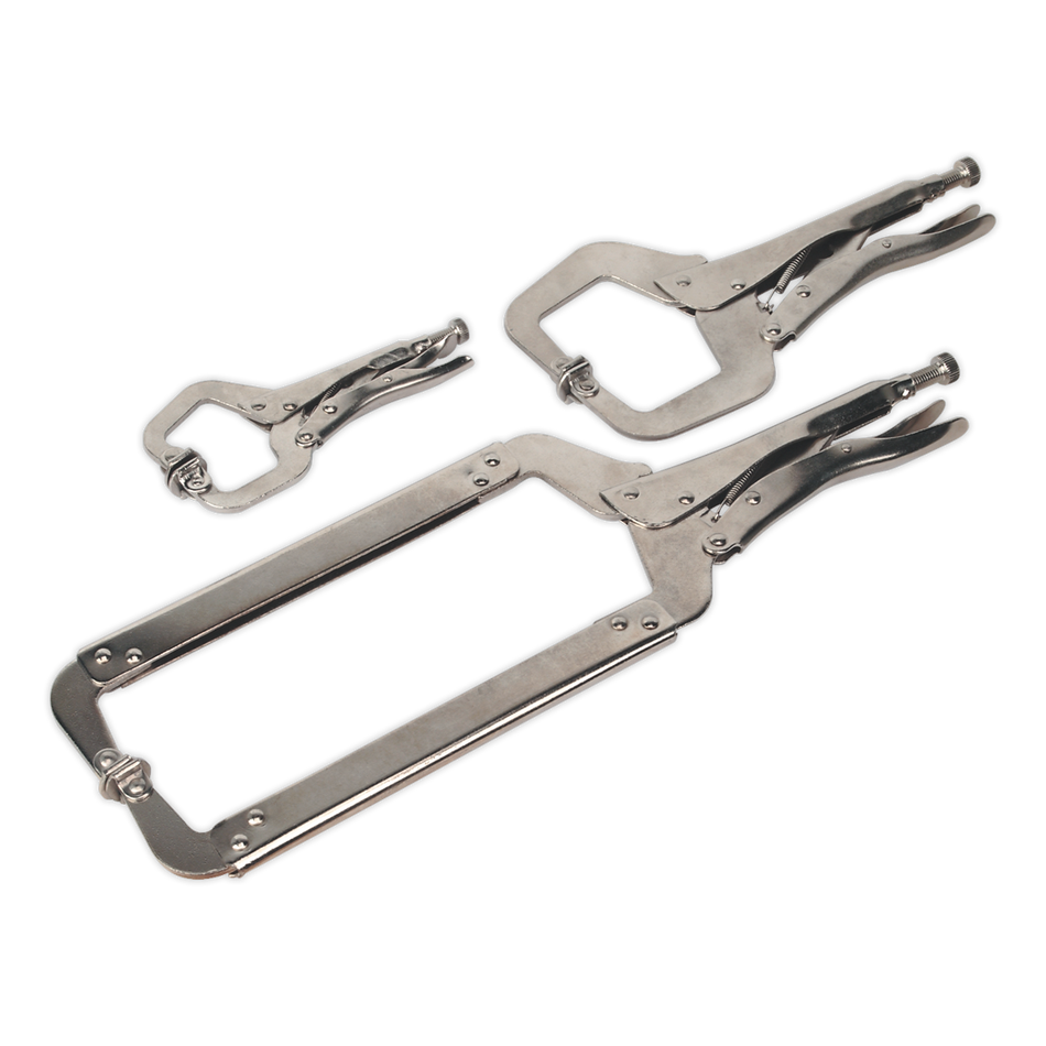 Sealey AK66 3pc Locking 'C' Clamp Set