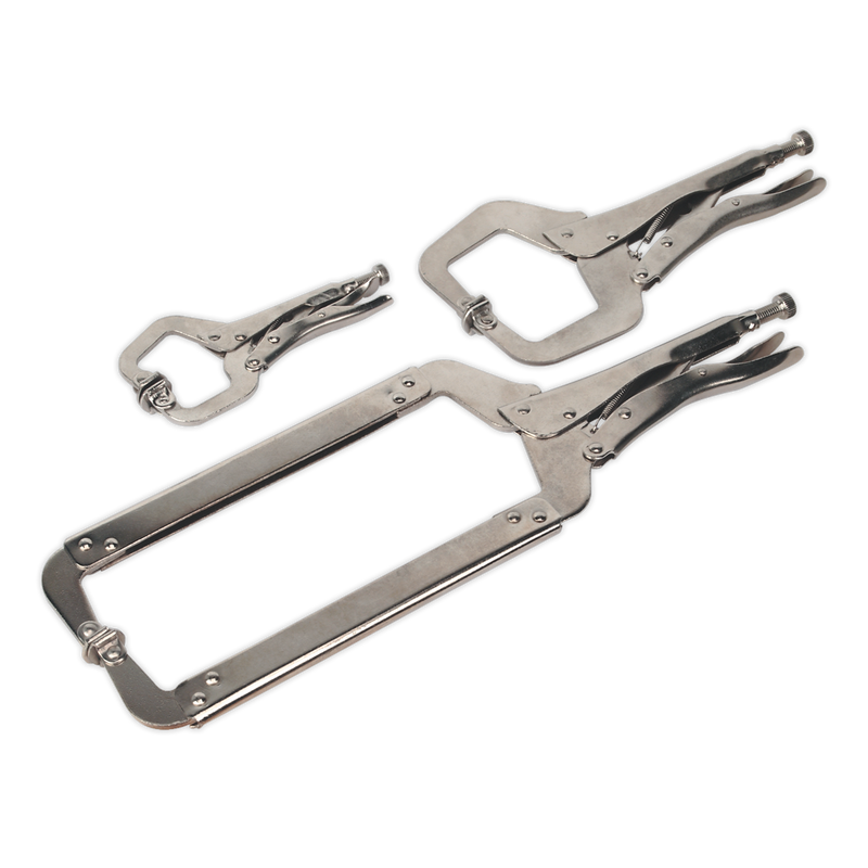 Sealey AK66 3pc Locking 'C' Clamp Set
