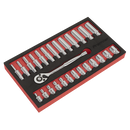 Sealey AK66721 27pc 1/4"Sq Drive Ratchet Wrench & Socket Set