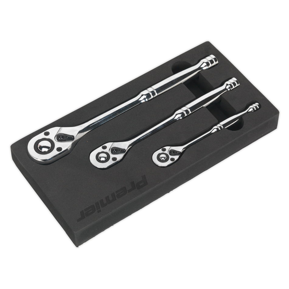 Sealey AK6672 3pc Ratchet Wrench Set - Flip Reverse